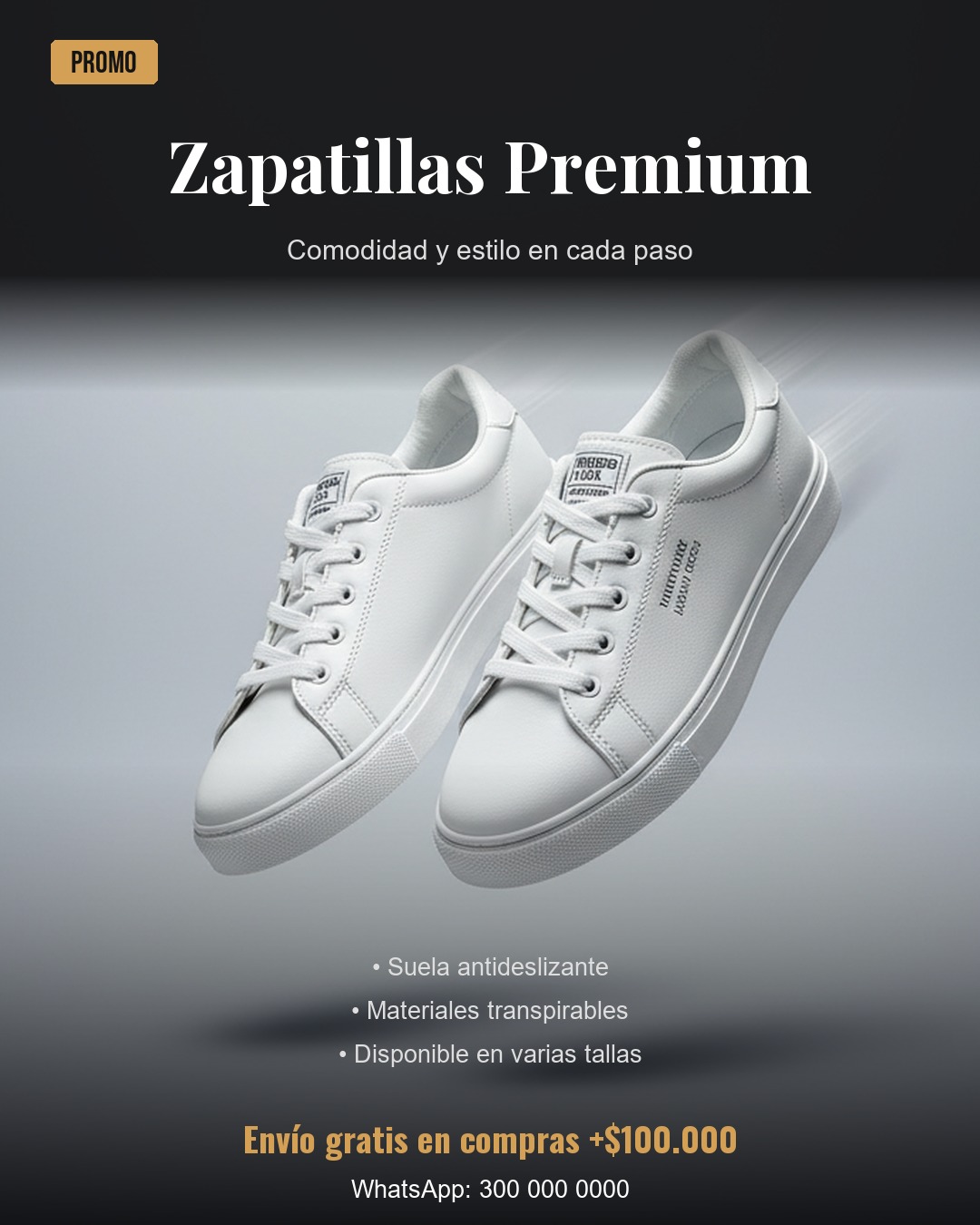 Ejemplo de infografía: Zapatillas Premium